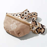 kids taupe monogrammed fanny pack