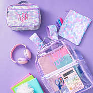 mermaid magic matching monogrammed lunch box and clear backpack