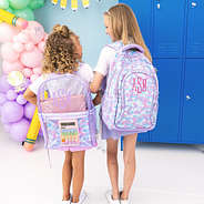 monogrammed clear backpack and backpack in mermaid magic
