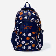 monogrammed backpack in sports ball