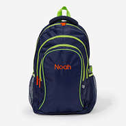 monogrammed backpack in navy