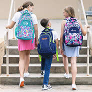 watercolor cheetah navy and posey petals monogrammed backpacks on kids