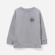 monogrammed kids crewneck sweatshirt in heathered grey