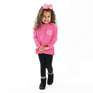 toddler wearing hot pink crewneck