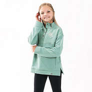 youth girl in sage sweatshirt tunic