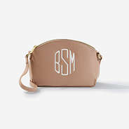 Monogrammed Youth Crossbody Purse in Tan