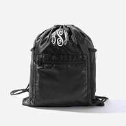 Monogrammed Kids Cinch Bag in Black