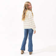 back of autumn stripes sleeve sweatshirt