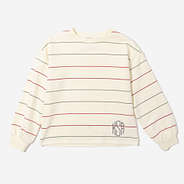 Monogrammed Kids Puff Sleeve Sweatshirt in Autumn Stripes