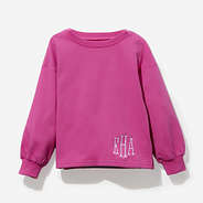 Monogrammed Kids Puff Sleeve Sweatshirt in Magenta