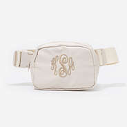 Monogrammed Kids Belt Bag in Champagne