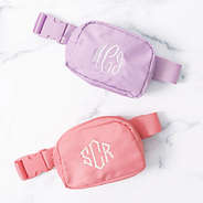 coral and lavender kids monogrammed belt bags