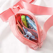 top coral personalized kids belt bag pocket