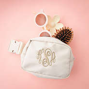 champagne kids belt bag flatlay