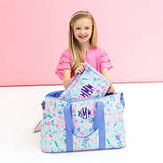 lavender blooms kids essentials pouch with weekend bag