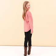 dusty rose kids waffle shirt - back view