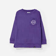 monogrammed kids softspun sweatshirt in purple