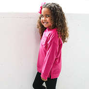 berry kids softspun sweatshirt on aubri - side view