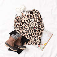 classic cheetah kids softspun sweatshirt flatlay