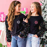 duo kids sequin sweatshirts - hadie and blakely