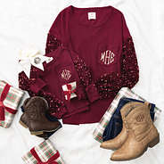 mom and me sequin sweatshirt flatlay