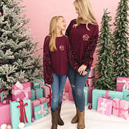 mom and me sequin sweatshirts