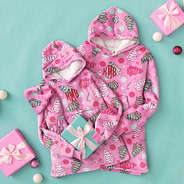 mom ad me blanket hoodie in fun and frosted flatlay