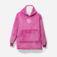 Monogrammed Kids Blanket Hoodie in Hot Pink