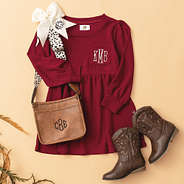 personalized kids crimson waffle dress ootd