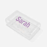 monogrammed pencil box in clear