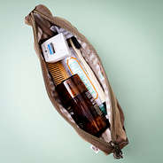 inside of waxed canvas dopp kit