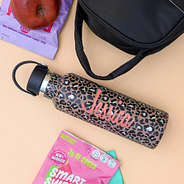 Monogrammed Kids Cheetah Water Bottle with name
