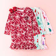 red bow-utiful girls nightgown group flatlay