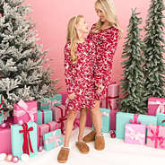 red bow-utiful girls nightgown mom and me