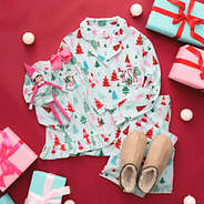 mom and me mint wonderland monogrammed pajamas