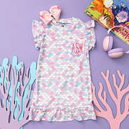 mermaid kids nightgown flatlay