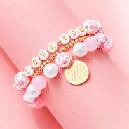 love you kids monogrammed bracelet stack