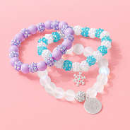 kids snow winter christmas monogrammed bracelets stack