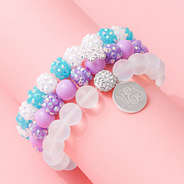 purple and aqua girls monogrammed snowflake bracelets