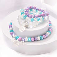 duo snowflake necklace with bracelets