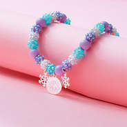 Monogrammed Girls Snowflake Necklace in Multi