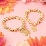 mom and me gold ball bracelets