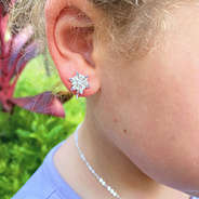 clip on snowflake kids earrings