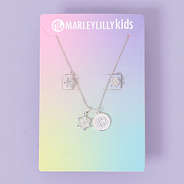 monogrammed girls snowflake jewelry set with pierced earrings packaging