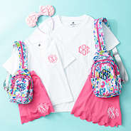 mom and me short sleeve shirts with skorts and sling backpacks