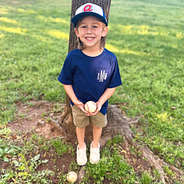 navy short sleeve shirt with baseball