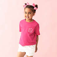 kids pink short sleeve shirt on aubri