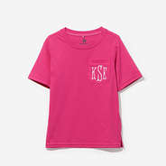Monogrammed Kids Short Sleeve Shirt in Hot Pink
