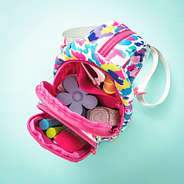 watercolor cheetah kids sling backpack inside shot