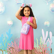 mermaid magic kids sling backpack on aubri